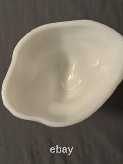Vintage Westmoreland Milk Glass Rooster Covered Dish Pedestal Hand Painted W Mar