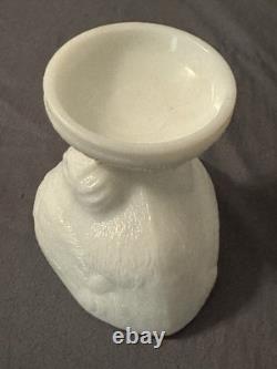 Vintage Westmoreland Milk Glass Rooster Covered Dish Pedestal Hand Painted W Mar