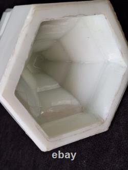 Vintage Westmoreland Pattern EAPG Milk Glass CRUCIFIX Candlesticks Pair 12