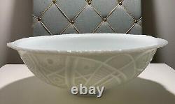 Vintage Westmoreland Punch Bowl set, McKee Concord pattern, White Milk Glass