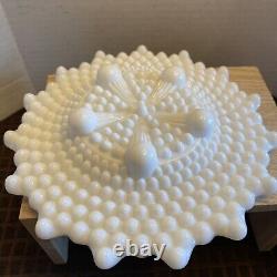 Vintage WestmorelandWhite Hobnail Milk Glass Cheese Dish with Lid/ Rare