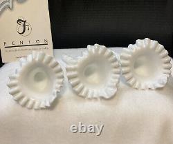 Vintage White Fenton Hobnail Milk Glass 3 Horn Epergne. 10 1/2