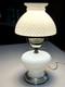 Vintage White Hobnail Milk Glass Lamp With Brass Trim Globe