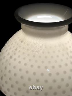 Vintage White Hobnail Milk Glass Lamp With Brass Trim Globe