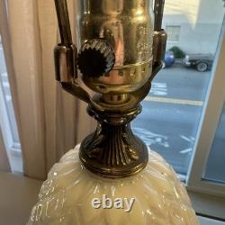 Vintage White Iridescent Milk Glass Floral Carl Falkenstein Hollywood Regency