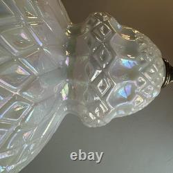 Vintage White Iridescent Milk Glass Floral Carl Falkenstein Hollywood Regency