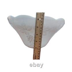 Vintage White MILK GLASS Punch Bowl with cups