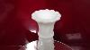 Vintage White Milk Glass 6 Tall Bud Vase Starburst Pattern Mint Ruffled Rim
