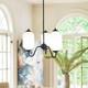Vintage White Milk Glass Chandelier Pendant 3-light Adjustable Height 17.7in New
