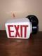 Vintage White Milk Glass Exit Sign Electric Light Double Sided Soda Shop Decor