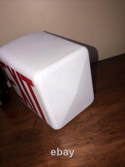 Vintage White Milk Glass Exit Sign Electric Light Double Sided Soda Shop Decor