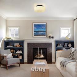 Vintage White Milk Glass Flush Mount Light, 13.8'', 4 LED Bulbs Included