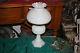 Vintage White Milk Glass Gwtw Hurricane Table Lamp Withamerican Eagle Shade-large