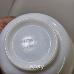 Vintage White Milk Glass Hamilton Beach Pyrex Ribbed Mixing Bowl Pour Spout