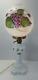 Vintage White Milk Glass Hand-painted Violets Gone With The Wind Lamp