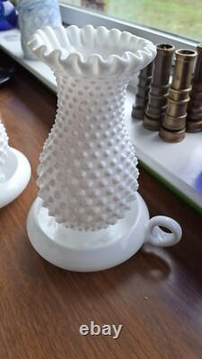 Vintage White Milk Glass/Hobnail/Crimped/Ruffle. Misc Mixed Lot
