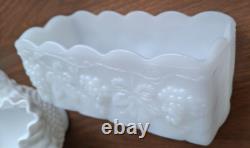 Vintage White Milk Glass/Hobnail/Crimped/Ruffle. Misc Mixed Lot