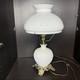 Vintage White Milk Glass Hobnail Hurricane Electric Table Lamp Working