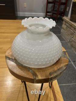 Vintage White Milk Glass Hobnail Lamp Shade