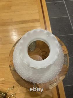 Vintage White Milk Glass Hobnail Lamp Shade