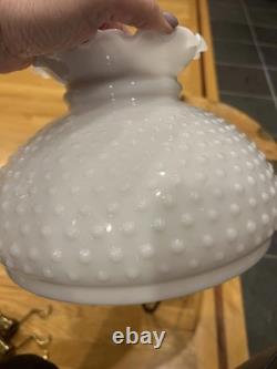 Vintage White Milk Glass Hobnail Lamp Shade