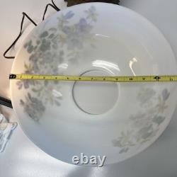 Vintage White Milk Glass Hurricane Table Lamp GWTW Parlor Lamp Floral Tested