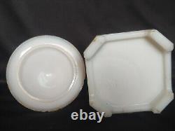 Vintage White Milk Glass Hut Shape Vallerysthal Butter Dish Collecitble 1930 #