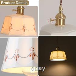 Vintage White Milk Glass Pendant Light for Kitchen Island & Dining Room