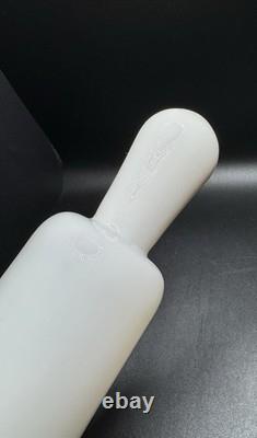 Vintage White Milk Glass Rolling Pin with Cork Stopper