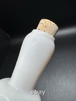 Vintage White Milk Glass Rolling Pin with Cork Stopper