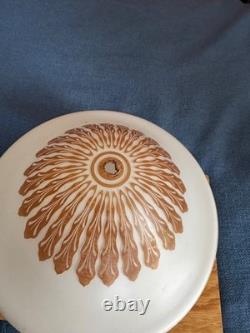 Vintage White Milk Glass Shade Decorated