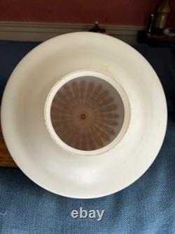 Vintage White Milk Glass Shade Decorated