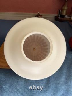 Vintage White Milk Glass Shade Decorated