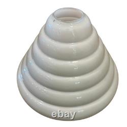 Vintage White Milk Glass Stepped Torchiere Lamp Shade Beehive Shape RARE MCM 15