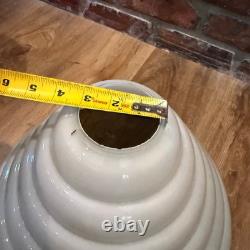 Vintage White Milk Glass Stepped Torchiere Lamp Shade Beehive Shape RARE MCM 15