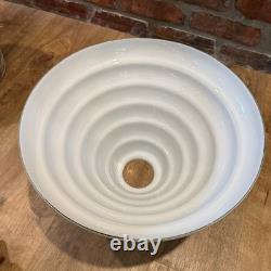 Vintage White Milk Glass Stepped Torchiere Lamp Shade Beehive Shape RARE MCM 15