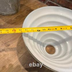 Vintage White Milk Glass Stepped Torchiere Lamp Shade Beehive Shape RARE MCM 15