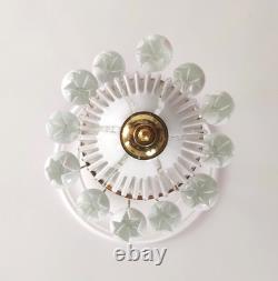Vintage White Murano Milk Glass Calla Lily Chandelier