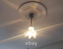 Vintage White Murano Milk Glass Chandelier