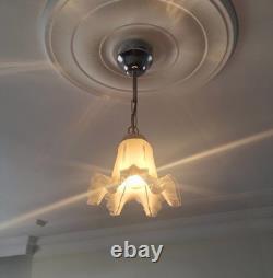 Vintage White Murano Milk Glass Chandelier