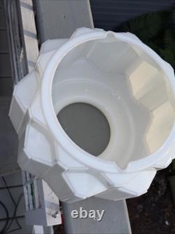Vintage White Skyscraper Milk Glass Pendant Shade Lg Open Area 9 1/8 Small 6