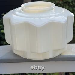 Vintage White Skyscraper Milk Glass Pendant Shade Lg Open Area 9 1/8 Small 6