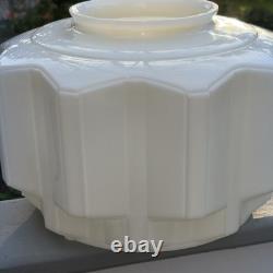 Vintage White Skyscraper Milk Glass Pendant Shade Lg Open Area 9 1/8 Small 6