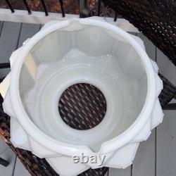 Vintage White Skyscraper Milk Glass Pendant Shade Lg Open Area 9 1/8 Small 6