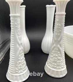 Vintage art deco white milk glass collection lot