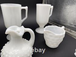 Vintage art deco white milk glass collection lot