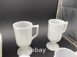 Vintage art deco white milk glass collection lot