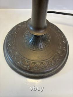 Vintage brass torchiere lamp /white milk glass shade and scalloped base 28 Tall