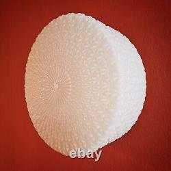 Vintage mid century square white opaline milk glass CEILING WALL SCONCE light