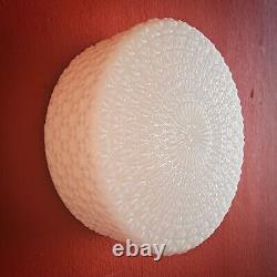 Vintage mid century square white opaline milk glass CEILING WALL SCONCE light